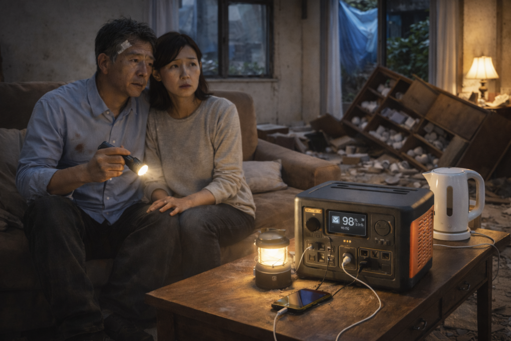 災害にあっても最低限のライフラインがあるイメージ