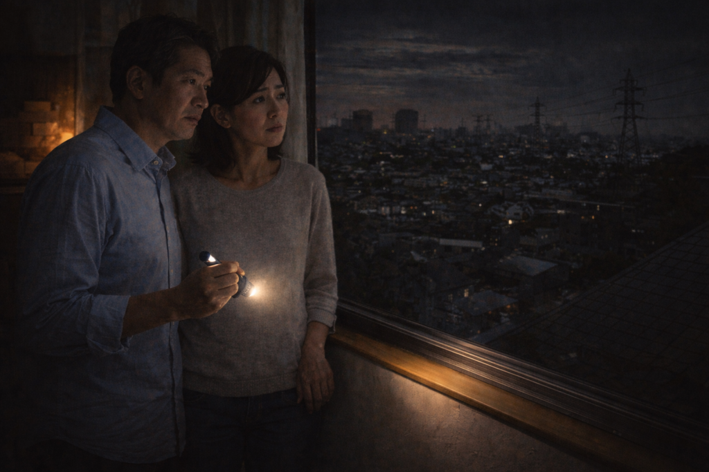 町が停電したイメージ