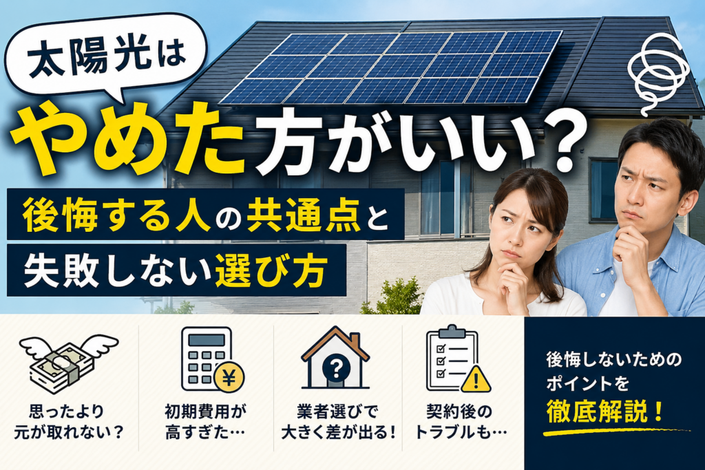 太陽光はやめた方がいい?