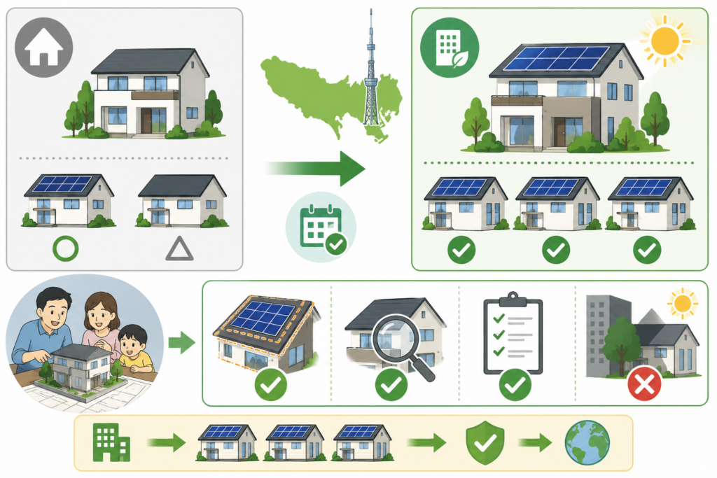 東京都では新築住宅への太陽光発電制度がスタート