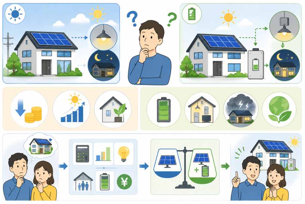 太陽光発電と蓄電池を同時に付けるべき？
